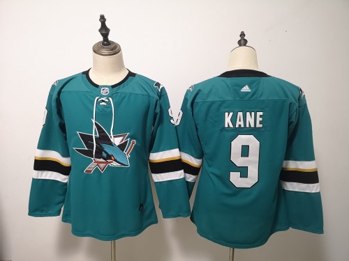 Women Hockey Jersey San Jose Sharks #9 KANE Green NHL Jersey