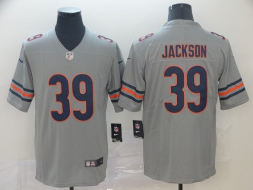 Chicago Bears #39 JACKSON Grey/Red NFL Jersey