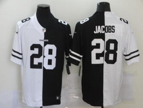 Raiders 28 Josh Jacobs Black And White Split Vapor Untouchable Limited Jersey