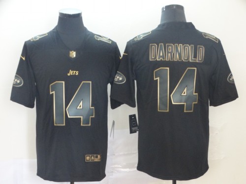 New York Jets #14 DARNOLD Black/Gold NFL Jersey