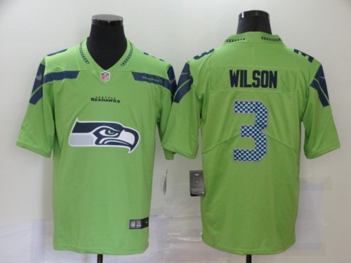 Seattle Seahawks 3 WILSON Green Team Big Logo Vapor Untouchable Limited Jersey