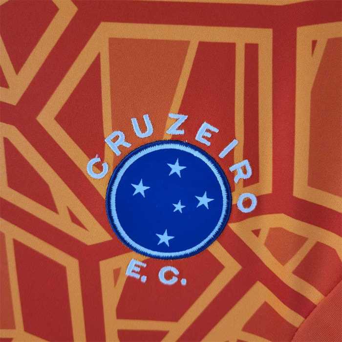 Fans Version 2022-2023 Cruzeiro Goalkeeper Orange Soccer Jersey