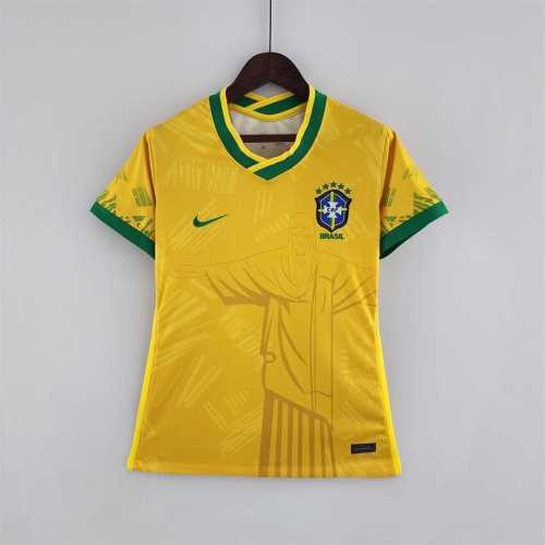 Women 2022 Brazil Classic Yellow Soccer Jersey