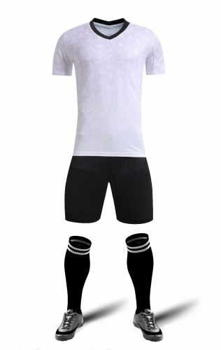 YL9201 White Blank Soccer Training Suit Adult Uniform Youth Kids Set Jersey and Shorts