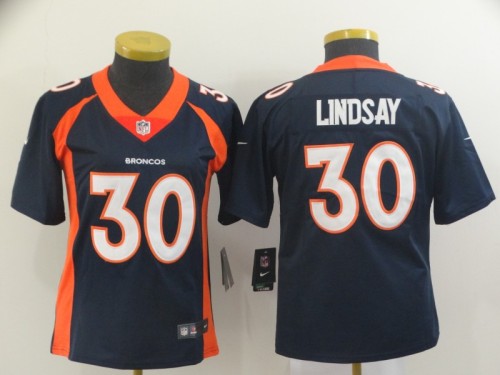 Denver Broncos 30 Phillip Lindsay Navy Women Vapor Untouchable Limited Jersey