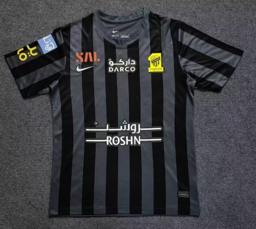 with all Sponor Logo Fan Version 2022-2023 Ittihad Away Black Soccer Jersey