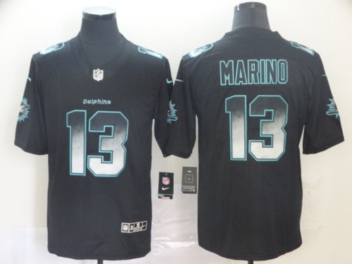 Miami Dolphins 13 Dan Marino Black Arch Smoke Vapor Untouchable Limited Jersey