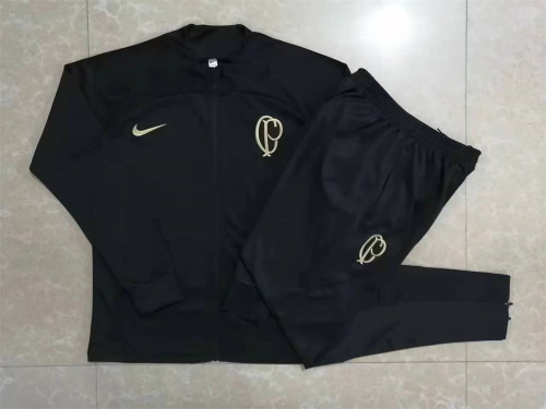 2022-2023 Corinthians Black Soccer Training Jacket and Pants