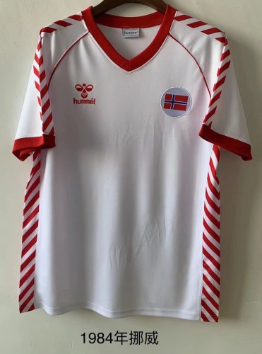 Retro Jersey 1984 Norway White Soccer Jersey