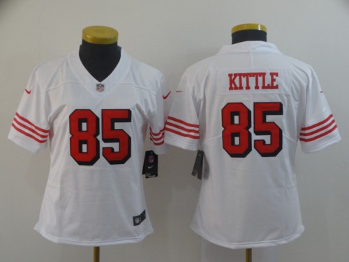 San Francisco 49ers 85 George Kittle White Women Color Rush Vapor Untouchable Limited Jersey