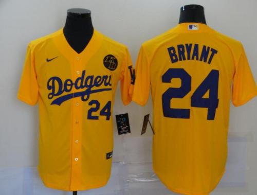 Los Angeles Dodgers 24 BRYANT 24 Yellow Cool Base Jersey