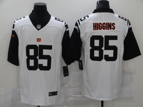 Bengals 85 Tee Higgins White Color Rush Limited Jersey