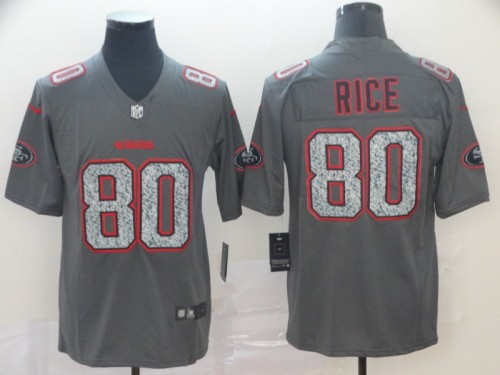 San Francisco 49ers #80 RICE Grey NFL Jersey