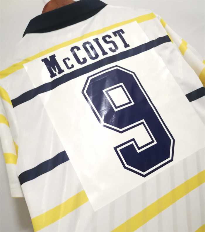 Retro Jersey 1988-1991 Scotland McCOIST 9 Away Yellow Soccer Jersey