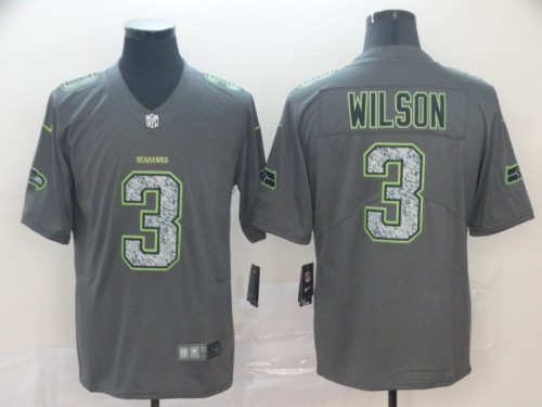Seattle Seahawks #3 WILSON Grey/Green NFL Jersey