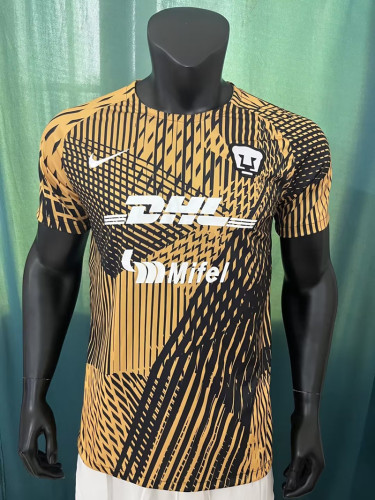 Player Vesion 2023-2024 Pumas UNAM Mexiko Yellow Soccer Training Jersey