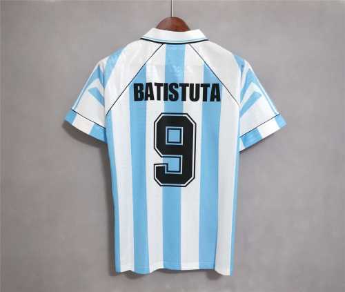 Retro Jersey 1994-1996 Argentina 9 BATISTUTA Home Soccer Jersey