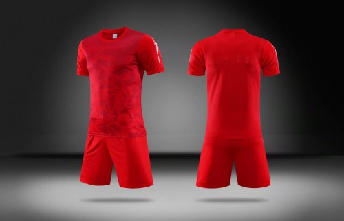 S070120 Red Soccer Uniform Adult Uniform Soccer Jersey Shorts