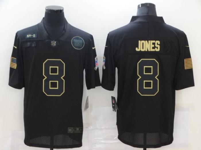 New York Giants 8 JONES Black 2020 Salute To Service Limited Jersey