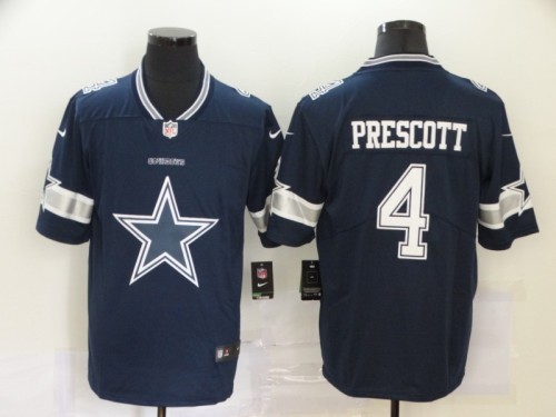 Dallas Cowboys 4 PRESCOTT Dark Blue Team Big Logo Vapor Untouchable Limited Jersey