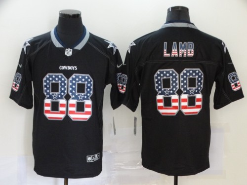 Dallas Cowboys 88 Ceedee Lamb Black USA Flag Fashion Limited Jersey