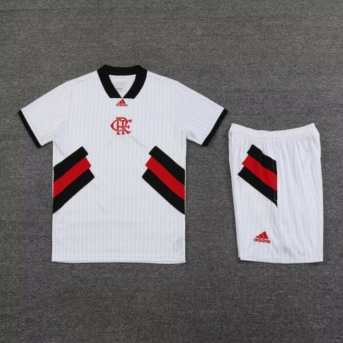 Adult Uniform 2023-2024 Flamengo Icon White Soccer Training Jersey Shorts