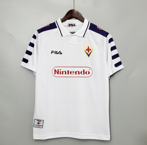 Retro Jersey 1998-1999 Fiorentina Away White Soccer Jersey