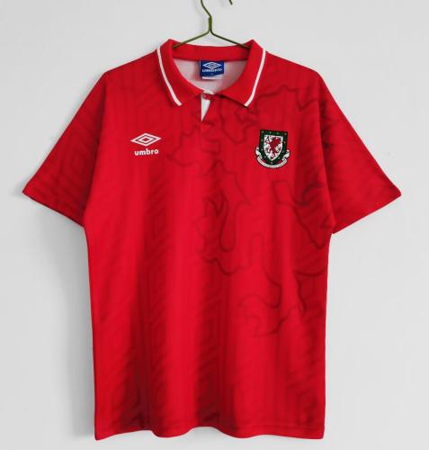 Retro Jersey 1992 Wales Home Red Soccer Jersey Vintage Football Shirt