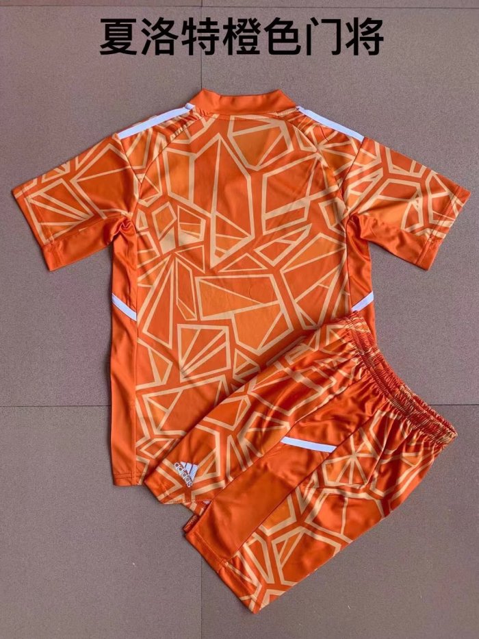 Adult Uniform 2022-2023 Charlotte Orange Goalkeeper Soccer Jersey Shorts