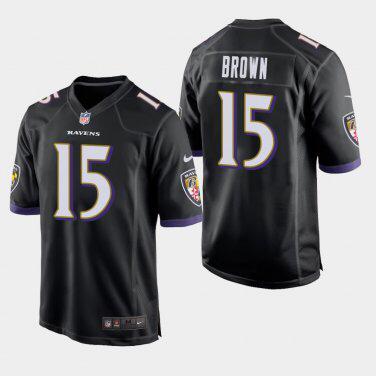 Baltimore Ravens 15 BROWN Black NFL Jersey