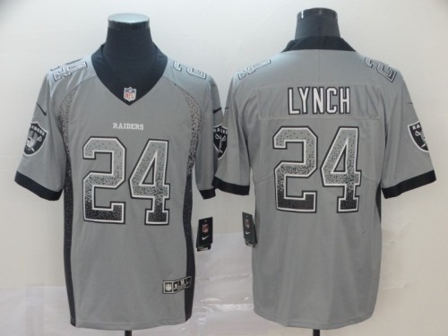 Oakland Raiders 24 Marshawn Lynch Gray Drift Fashion Limited Jersey