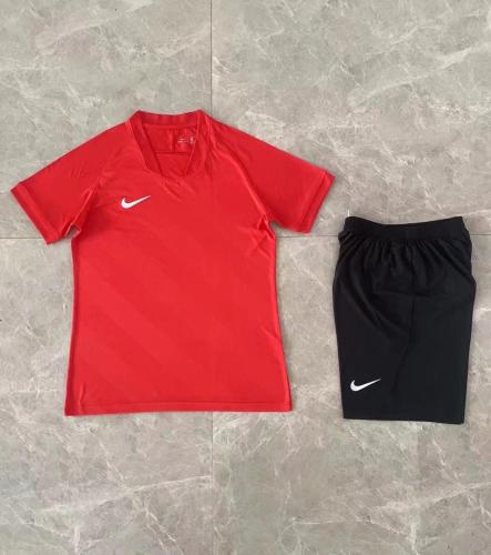 NK002 Red Soccer Training Uniform DIY Customs Blank Jersey Shorts