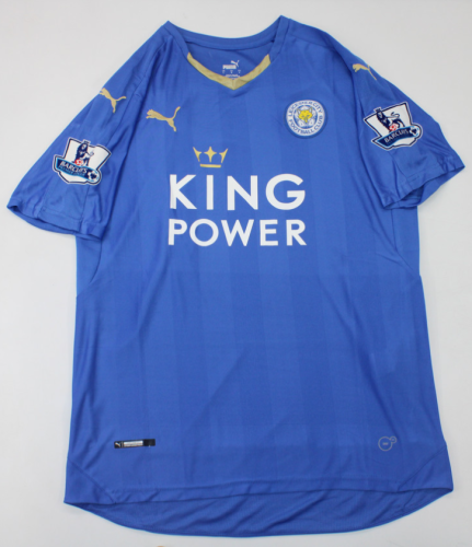 with EPL Patch Retro Jersey 2015-2016 Leicester City Home Vintage Soccer Jersey