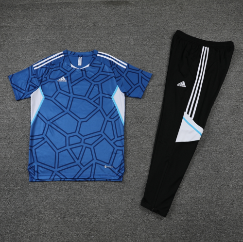 LH-S Blue Soccer Training Suit and Long Pants(accept custom logo)