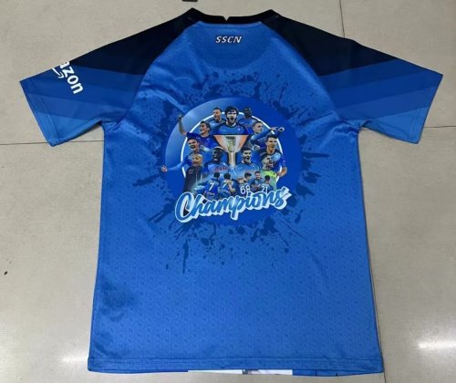 Fans Version 2023-2024 Calcio Napoli Home Champions Blue Soccer Jersey