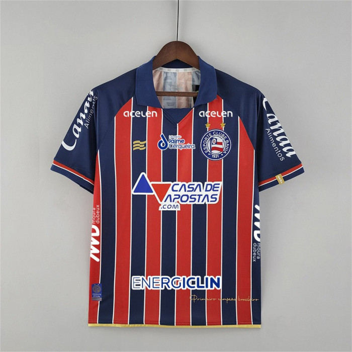 with All Sponor Logos Fans Version 2022-2023 Esporte Clube Bahia 9 Away Soccer Jersey