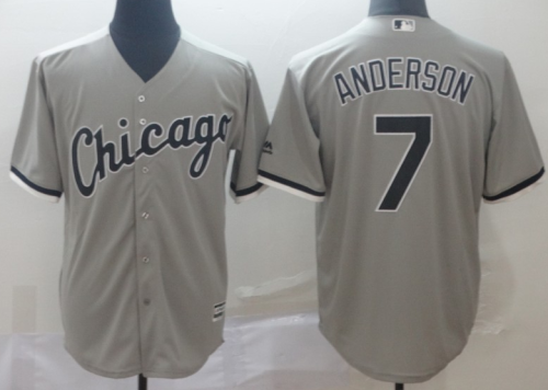 2019 Chicago White Sox # 7 ANDERSON  GREY MLB Jersey