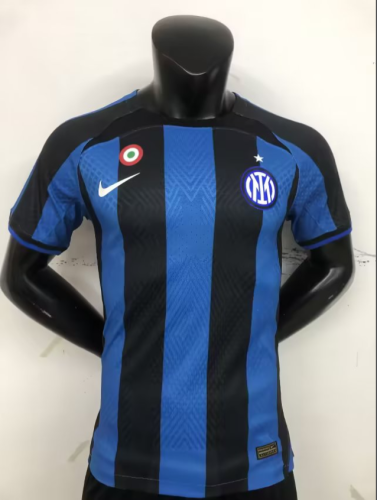 without Sponor Logo Player Version 2022-23 Inter Milan Home Soccer Jersey Inter Football Shirt