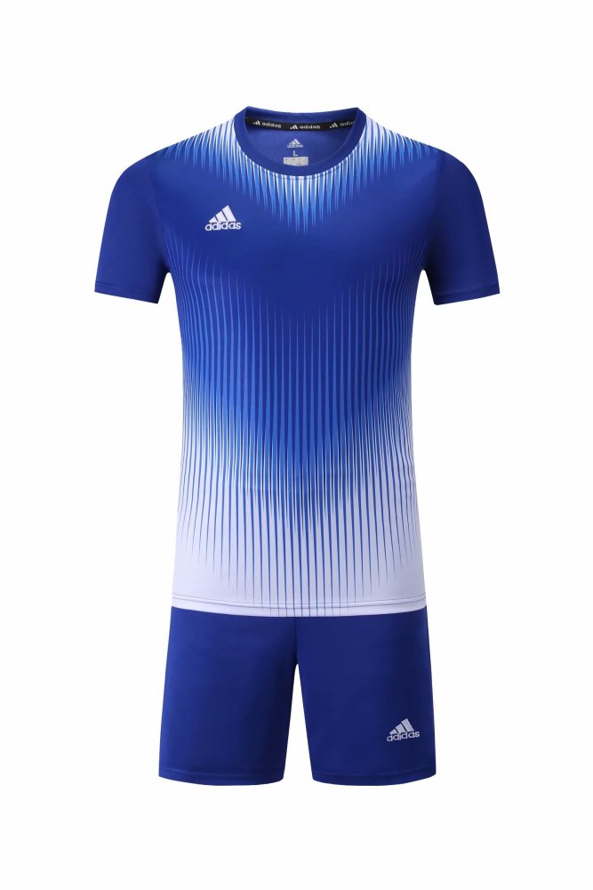 #816 Blue/White Soccer Training Uniform Jersey and Shorts