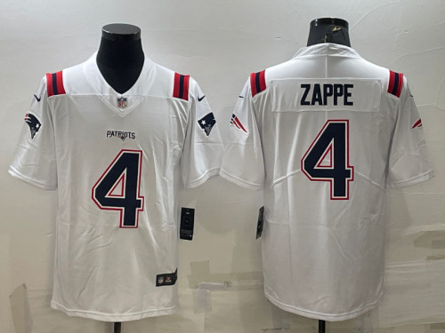 Patriots 4 Bailey Zappe White Vapor Untouchable Limited Jersey