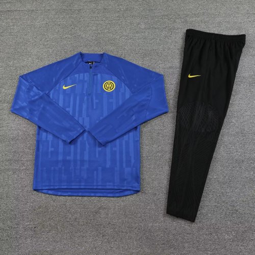 2023-2024 Inter Milan Blue Soccer Training Sweater and Pants