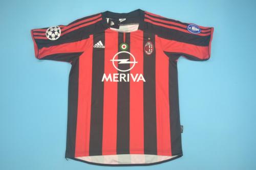 with UCL+Front Patch Retro Jersey 2003-2004 Ac Milan Home Soccer Jersey