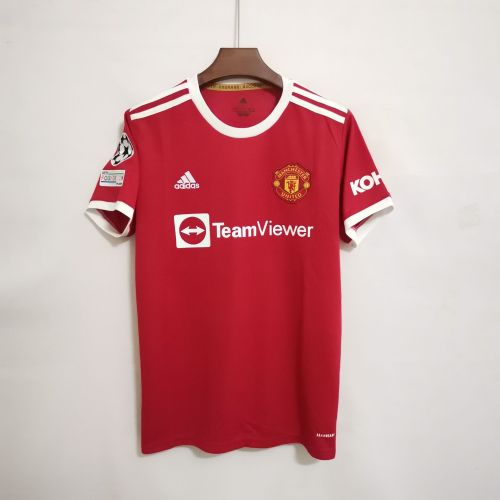 with UCL Patch Fans Version 2021-2022 Manchester United Home Soccer Jersey
