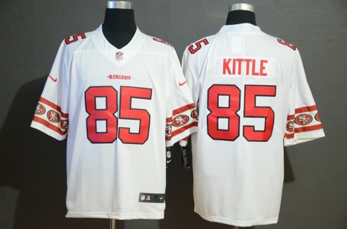 San Francisco 49ers 85 George Kittle White Team Logos Fashion Vapor Limited Jersey