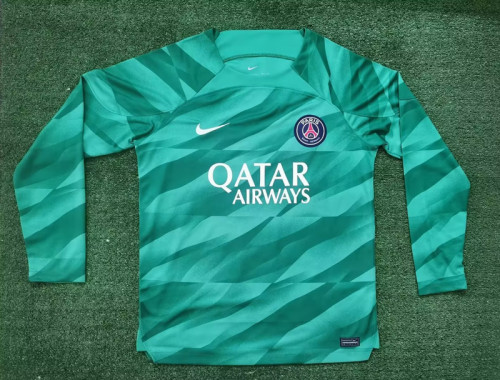 Long Sleeve 2023-2024 PSG Green Goalkeeper Soccer Jersey