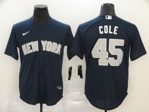 New York Yankees 45 COLE Black 2020 Cool Base Jersey