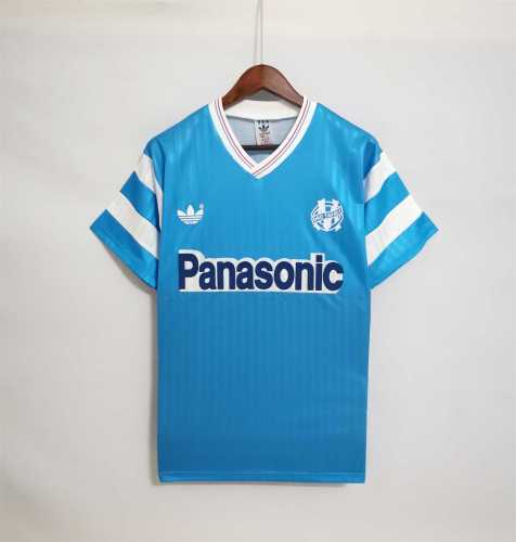 Retro Jersey 1990 Olympique de Marseille CANTONA 14 Away Blue Vintage Soccer Jersey