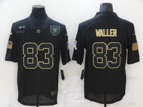 Oakland Raiders 83 WALLER Black 2020 Salute To Service Limited Jersey