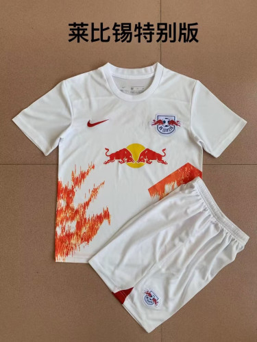 Youth Uniform Kids Kit 2023-2024 RB Leipzig Special White Soccer Jersey Shorts