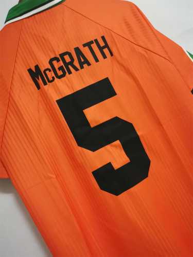 Retro Jersey 1997-1998 Ireland McGRATH 5 Away Orange Soccer Jersey